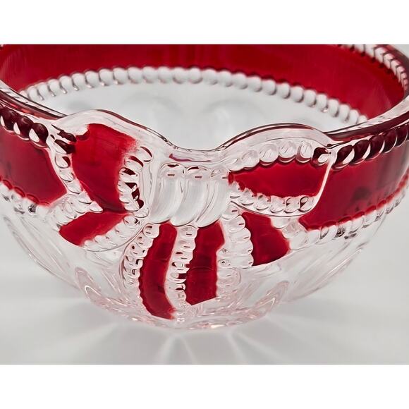 Mikasa Crystal CBM Ruby Ribbon 4.75 in Candy Dish 5114218 - Picture 2 of 8